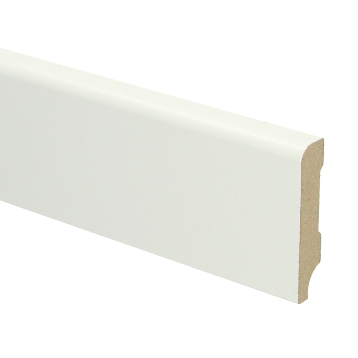 MDF Koloniale plint 60x12 wit voorgelakt RAL 9010 | 2.4 meter