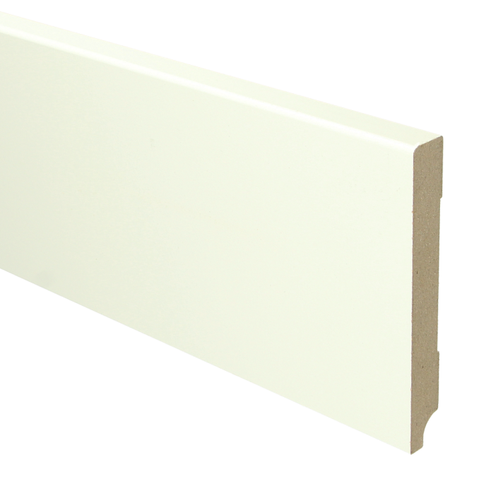 MDF Moderne plint 120x15 wit voorgelakt RAL 9010 | 2.4 meter