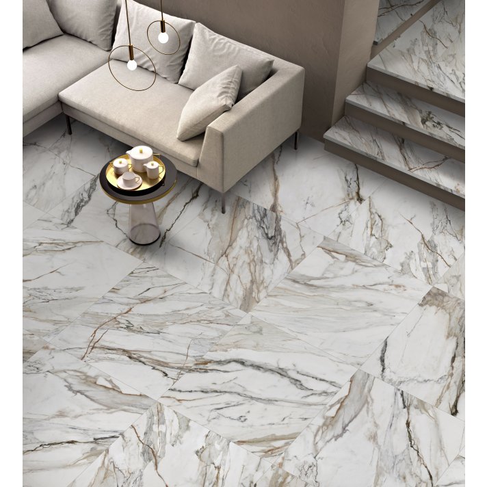 ITT Calacatta paonazzo vloertegel mat 75x75 white