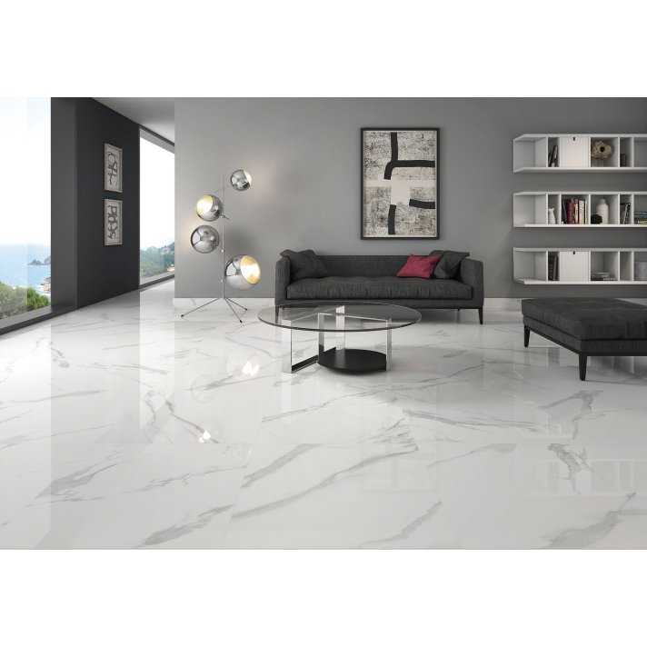 ITT White soul hoogglans vloertegel 60x120 white