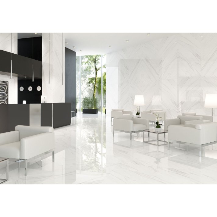Baldocer Vanglih hoogglans vloertegel 120x240 White