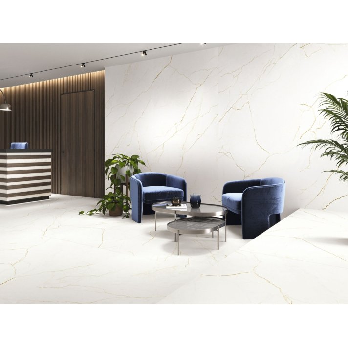 Baldocer Quantum marmerlook wit goud vloertegel mat 60x120 gerectificeerd