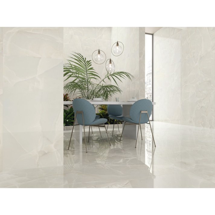 Vloer- en wandtegel marmerlook  - pulpis onix marmer donker grijs 60x120 hoogglans - geschikt voor woonkamer en badkamer