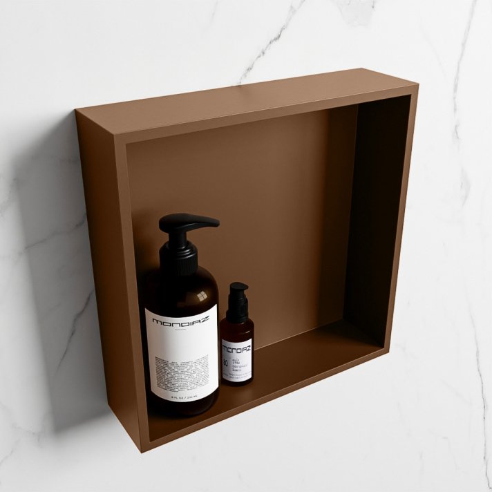 Mondiaz Easy Nis 29,5x29,5cm in solid surface kleur Rust | Rust. 1 vak  geschikt voor in- of opbouw
