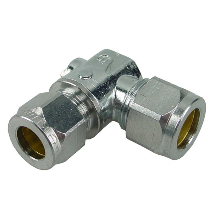 Riko chroom mini-kogelkraan haaks knel 12 mm x 12 mm