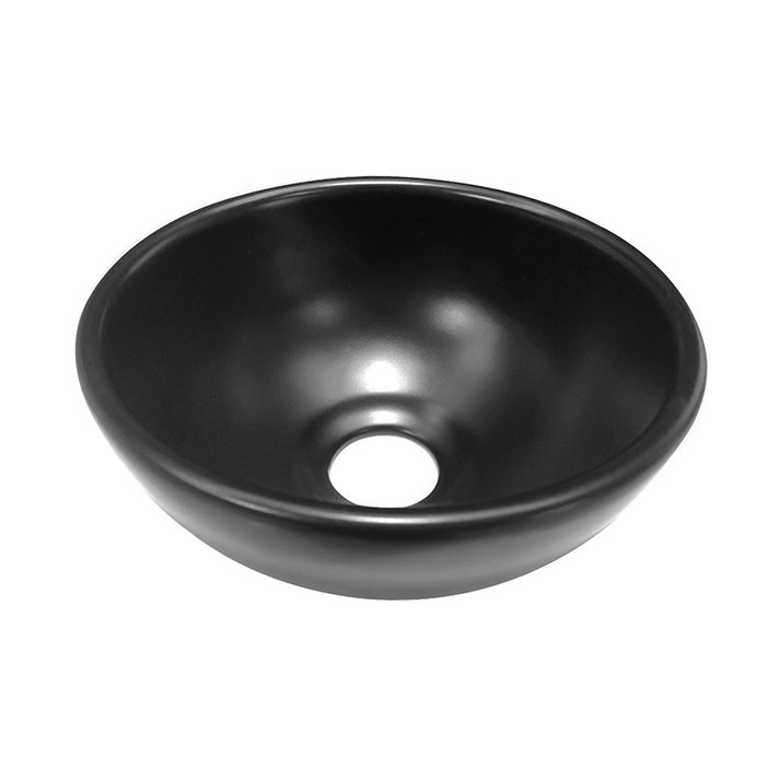 Consilio waskom rond 20 x 9 cm keramiek mat zwart