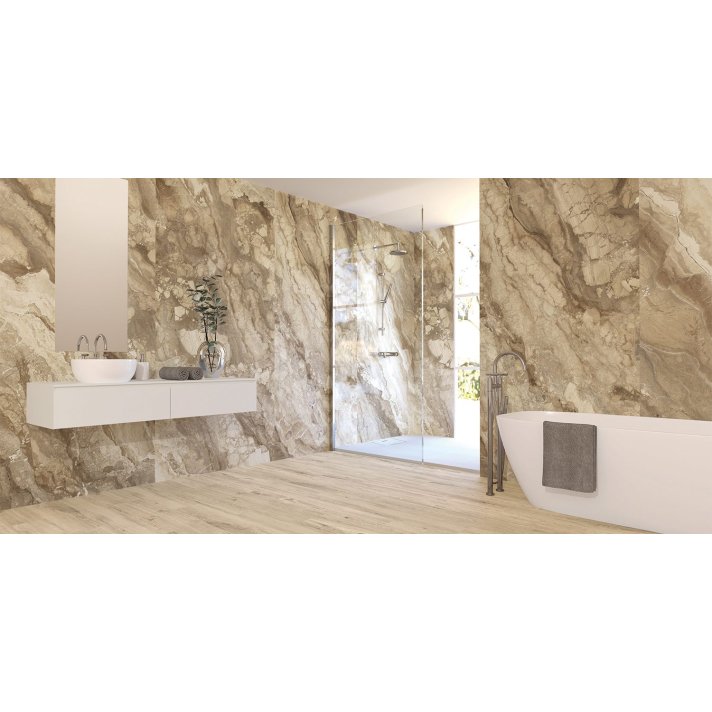 E Tile Rialto hoogglans vloertegel 120x260 avorio