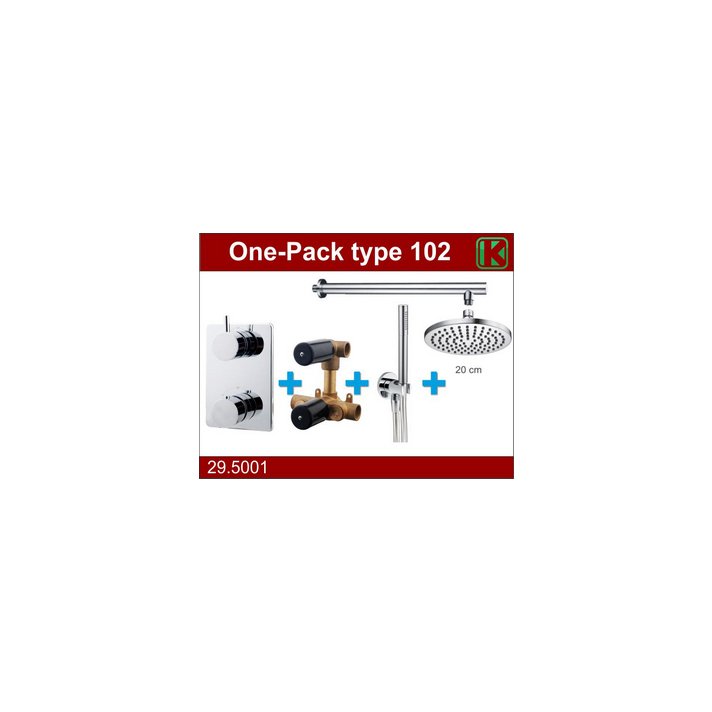 one-pack inbouwthermostaatset type 102 CHR (20cm)