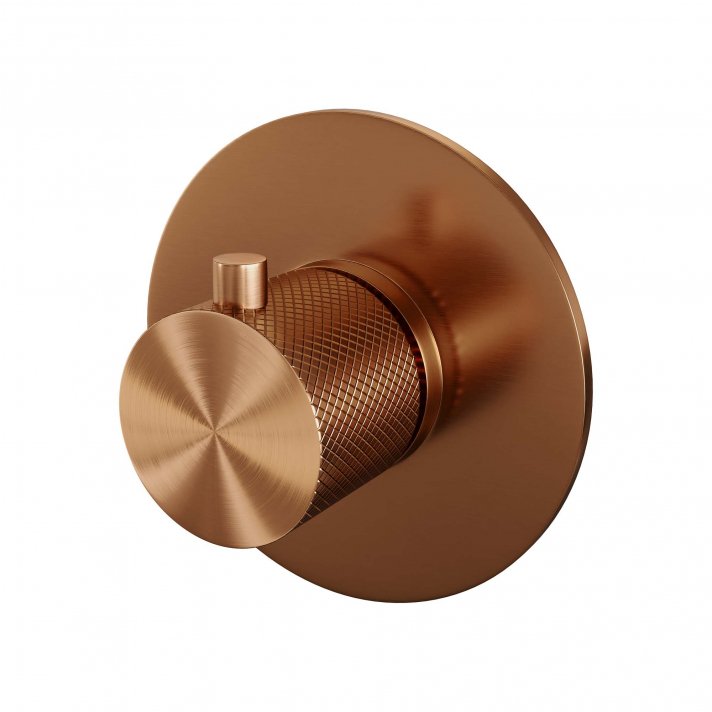 BRAUER Copper Carving losse inbouwthermostaat met in- en afbouwdelen koper geborsteld PVD