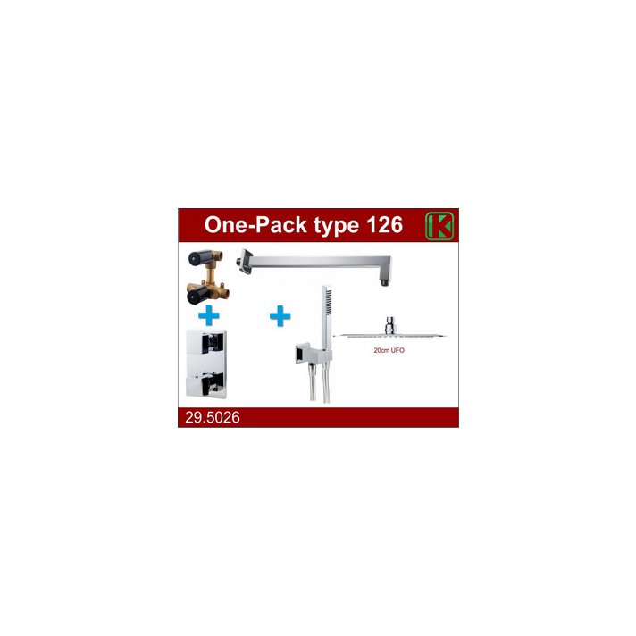 one-pack inbouwthermostaatset type 126 CHR (20cm ufo)