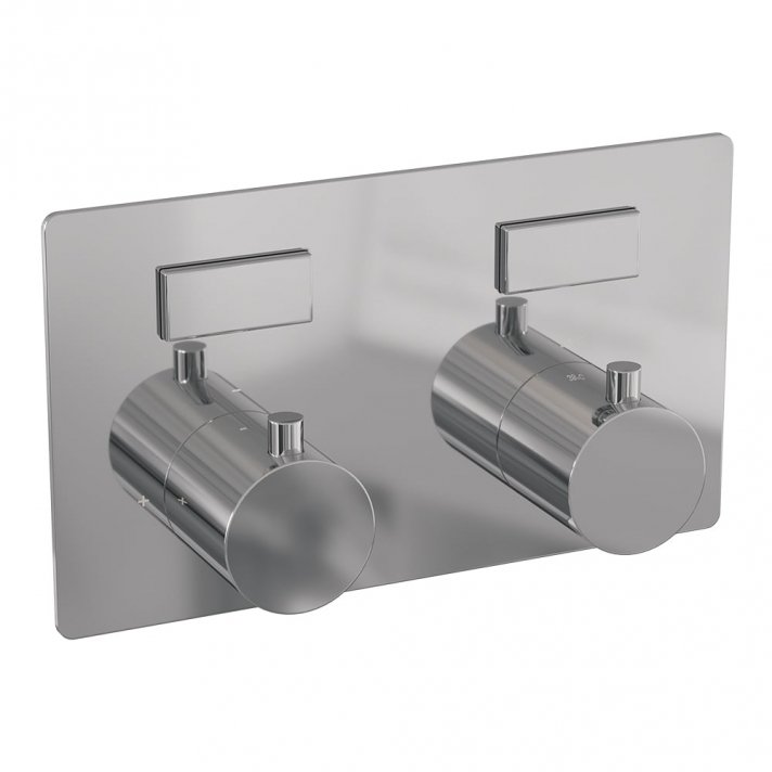 BRAUER Chrome Edition 2-weg inbouwthermostaat met drukknoppen met in- en afbouwdelen chroom