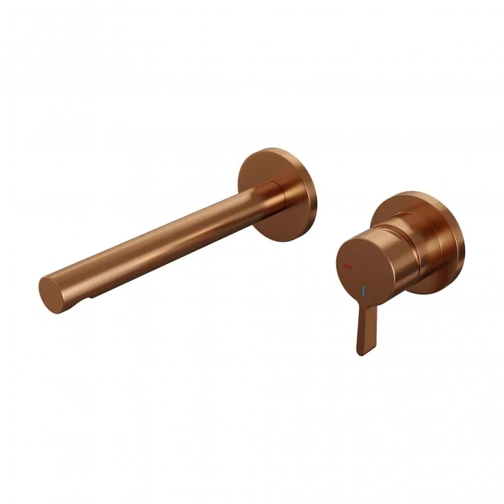 BRAUER Copper Edition inbouw wastafelmengkraan met rechte uitloop en rozetten model E1 koper geborsteld PVD