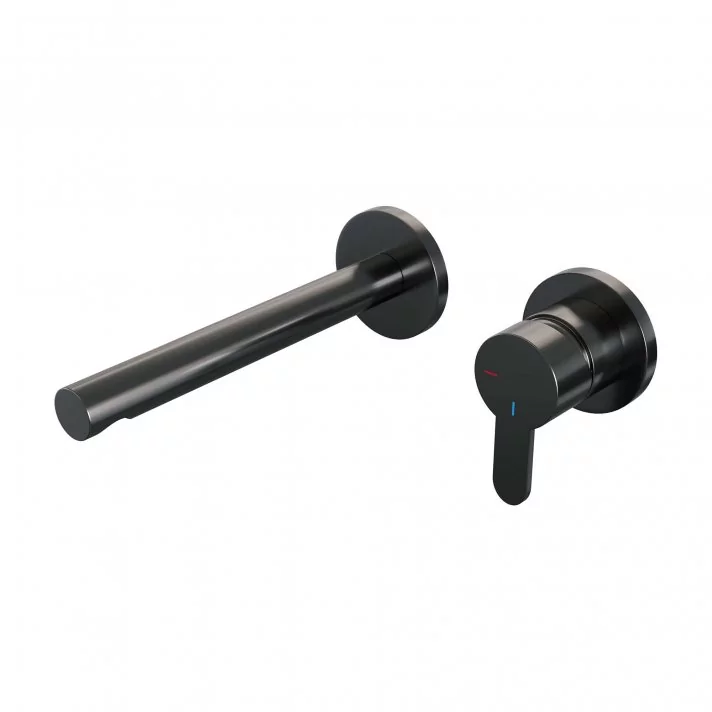 BRAUER Gunmetal Edition inbouw wastafelmengkraan met rechte uitloop en rozetten model D1 gunmetal geborsteld PVD