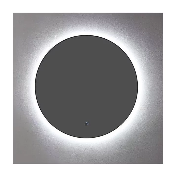 Sani DeLuxe Ronde spiegel Mat Zwart met LED verlichting, 3 kleur instelbaar & dimbaar 100