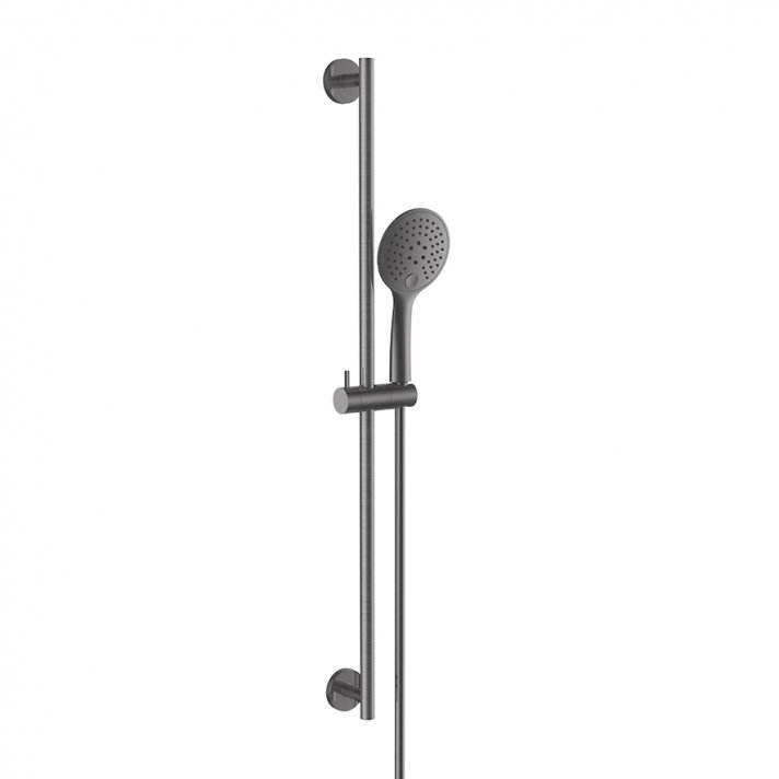 UniMatch glijstangset compleet met handdouche 3 standen Ø 12 cm gunmetal