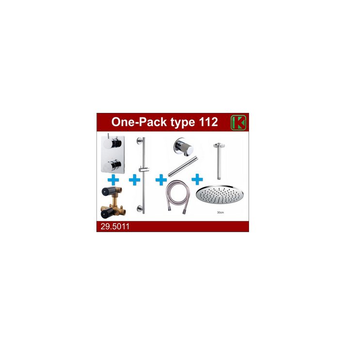 one-pack inbouwthermostaatset type 112 CHR (30cm)