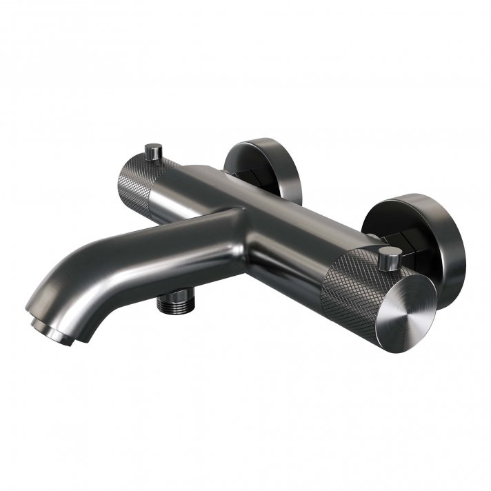BRAUER Gunmetal Carving opbouw baddouche thermostaatkraan gunmetal geborsteld PVD