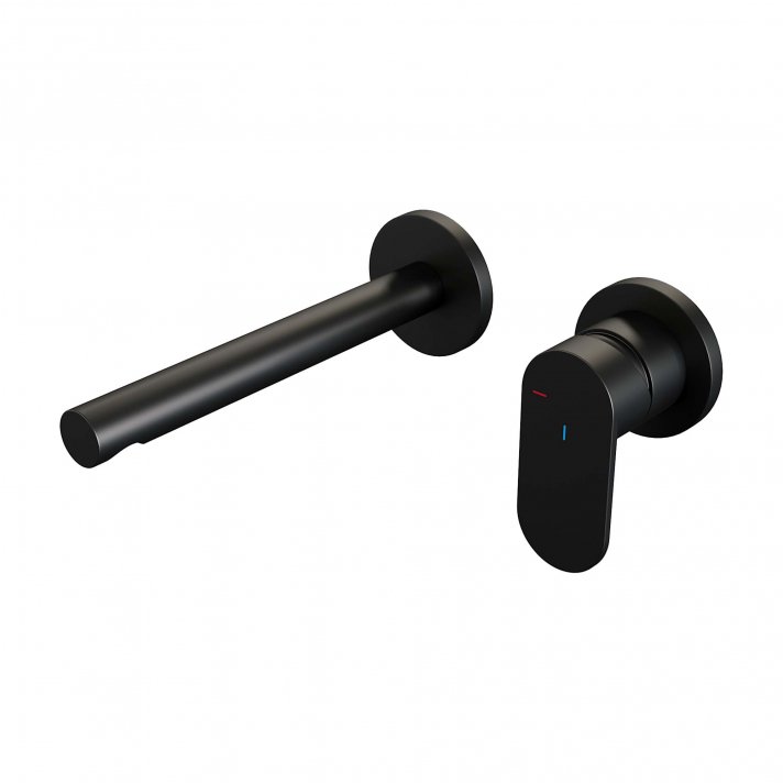 BRAUER Black Edition inbouw wastafelmengkraan met rechte uitloop en rozetten model C1 mat zwart