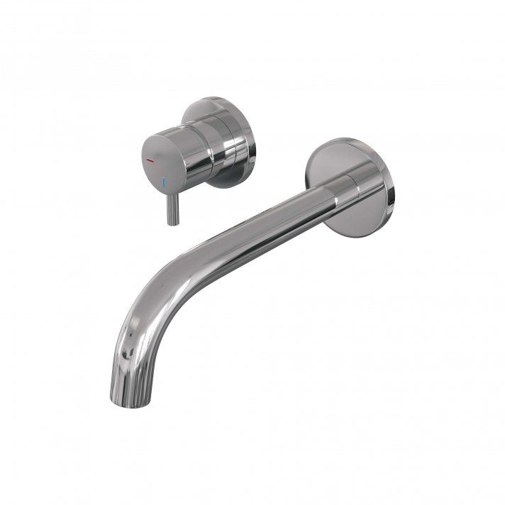 BRAUER Chrome Edition inbouw wastafelmengkraan met gebogen uitloop en rozetten model B2 chroom