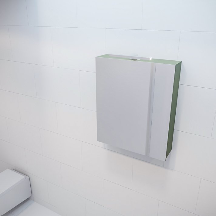 Mondiaz Cubb spiegelkast 60x70x16cm kleur army met 1 deur