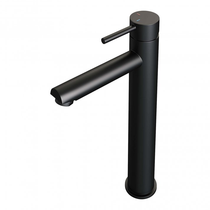 BRAUER Black Edition verhoogde opbouw wastafelmengkraan model A mat zwart