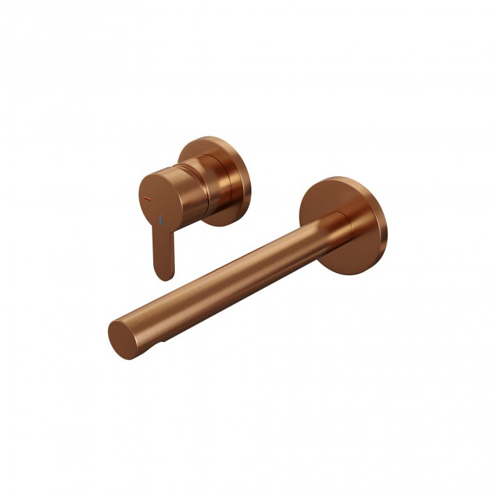 BRAUER Copper Edition inbouw wastafelmengkraan met rechte uitloop en rozetten model D2 koper geborsteld PVD