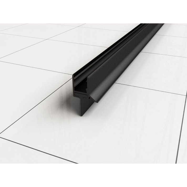 Wiesbaden rubberen waterkering 200 x 0,8 cm zwart