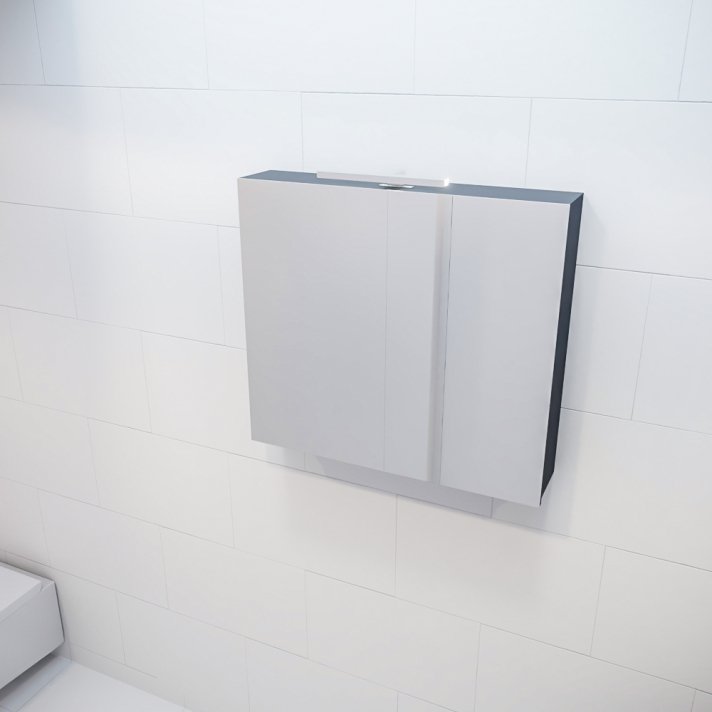 Mondiaz Cubb spiegelkast 80x70x16cm kleur dark grey met 2 deuren