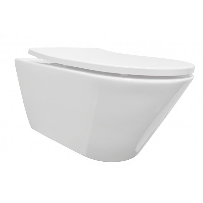 Stereo rimless wandcloset met Shade toiletzitting glans wit