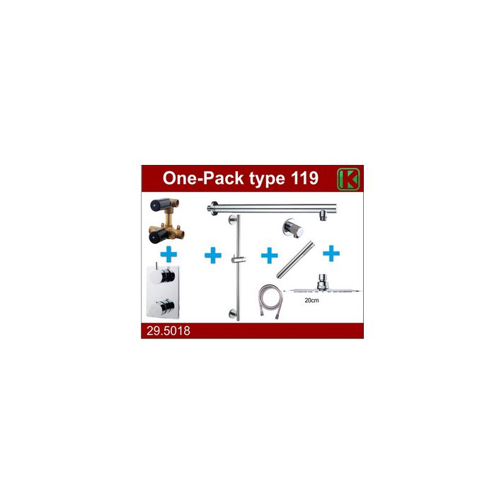 one-pack inbouwthermostaatset type 119 CHR (20cm ufo)