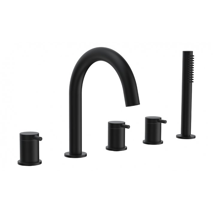 Caral 5-gats badrandcombinatie mat zwart
