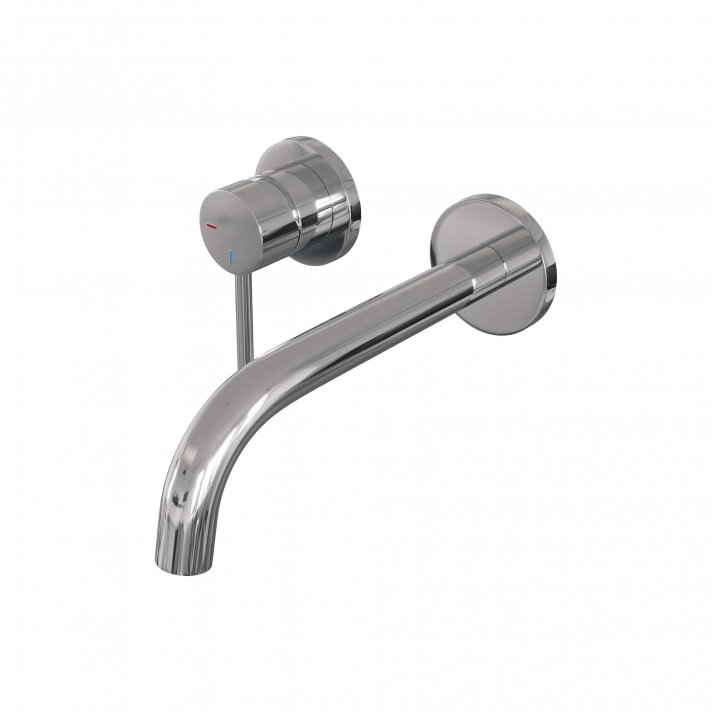 BRAUER Chrome Edition inbouw wastafelmengkraan met gebogen uitloop en rozetten model A2 chroom