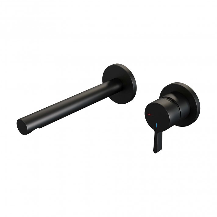 BRAUER Black Edition inbouw wastafelmengkraan met rechte uitloop en rozetten model E1 mat zwart