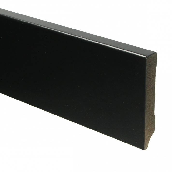 MDF Moderne plint 90x15 voorgelakt RAL 9005 | 2.4 meter