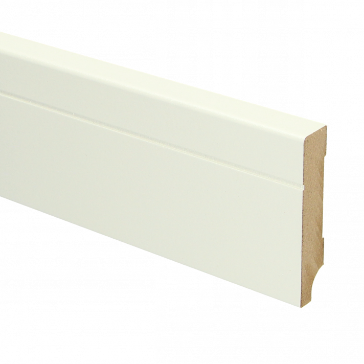 MDF Tijdloze plint 70x12 wit voorgelakt RAL 9010 | 2.4 meter