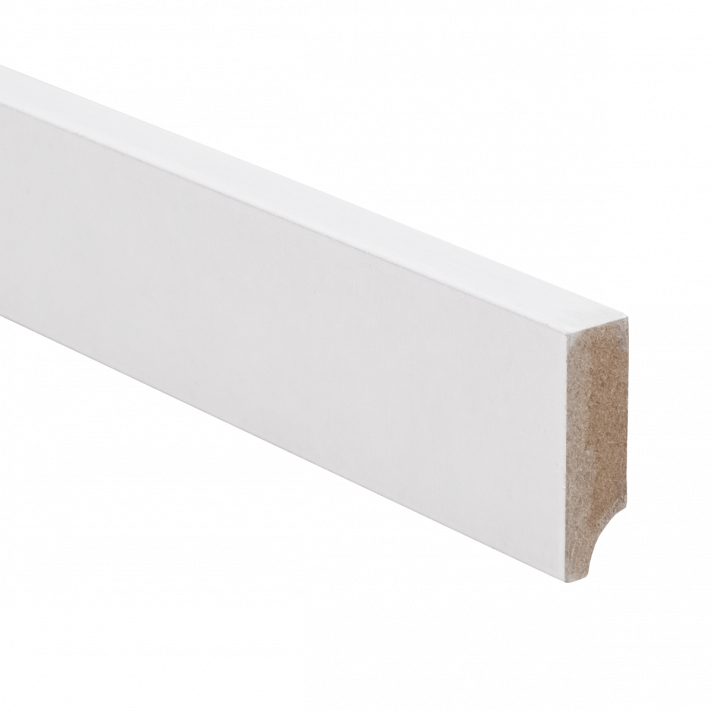 MDF plint 40x12mm wit gegrond recht | 2.4 meter