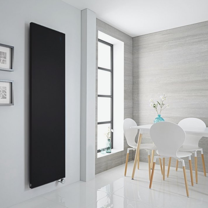600x1600 - 700 Watt | Handdoekradiator Vlak Mat Zwart Elektrisch