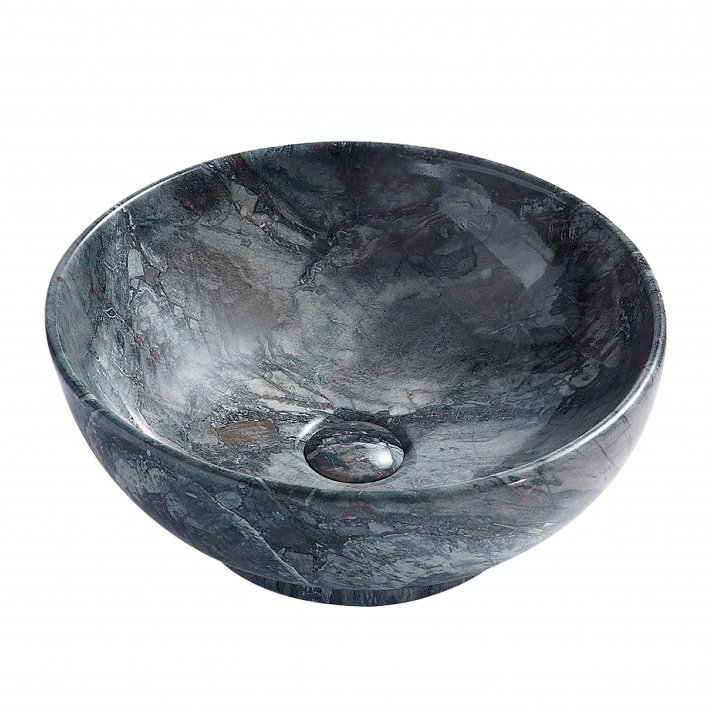 Eco Elegance Mouse Keramische Opbouw Waskom Met Push-Up (41x41x18cm) - Marmeren Look