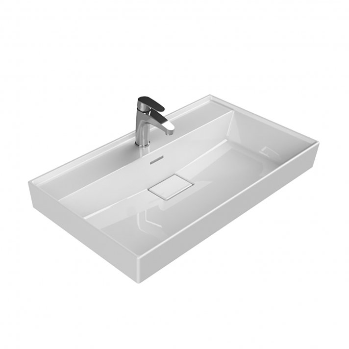 Eco Elegance Keramische Wastafel (80x48x10cm) - Wit