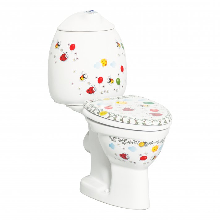 Hugo & Müeller Staande Kinder-Wc Wit S-Trap Met Rvs Sproeier (Bidet)