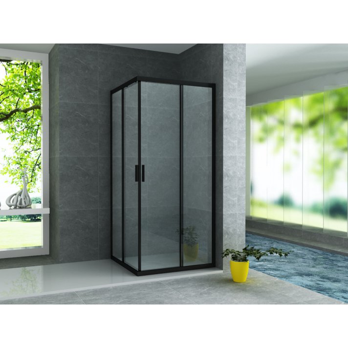 Eco Elegance Douche Hoekinstap Mat Zwart 90x90x195cm