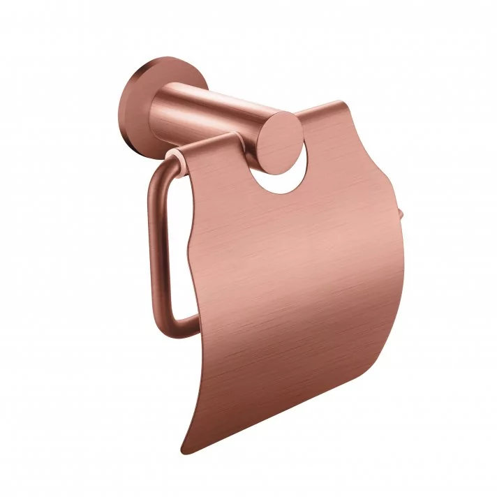 Eco Elegance Toiletrolhouder Met Klep Geborsteld Koper