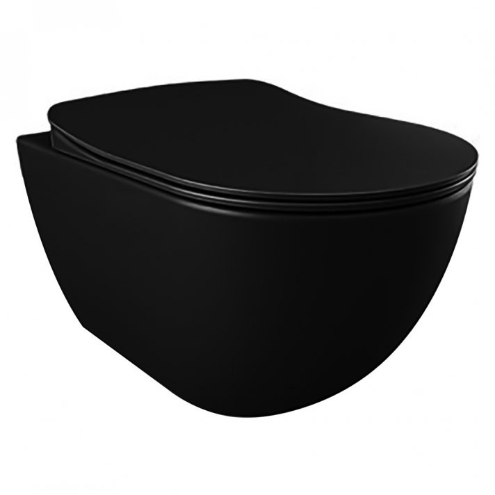 Hugo & Müeller Design Ophang Wc Zonder Sproeier (Bidet), Mat Zwart