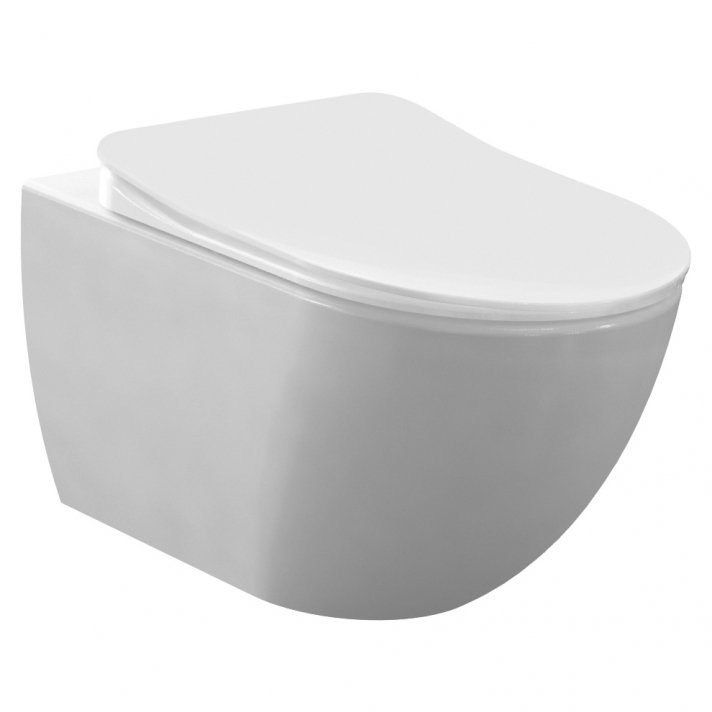 Hugo & Müeller Rimoff Ophang Wc Met Rvs Sproeier (Bidet), Mat Wit