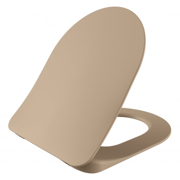 Hugo & Müeller Wc-Zitting Duroplast (Soft-Close & Quick Release) Met Inox Scharnieren - Mat Cappuccino