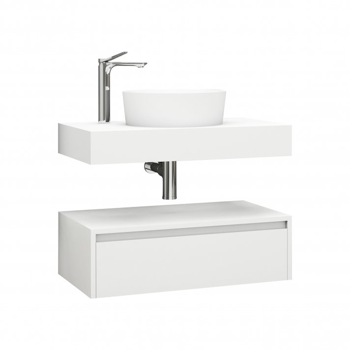 Eco Elegance Lina Onderkast (80cm) - Mat Wit