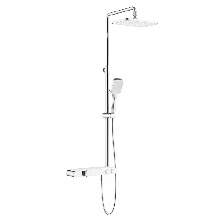 Eco Elegance Thermostatische Douchekraan Met Planchet Chroom Wit