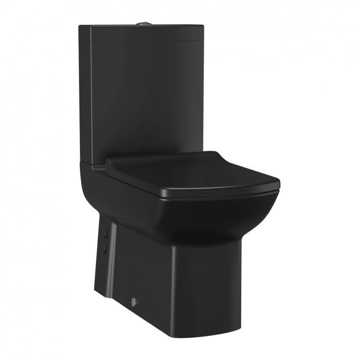 Hugo & Müeller Lara Staande Wc Onderpot, Met Sproeier (Bidet), Muur/Onder Uitgang Mat Zwart