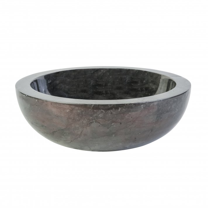 Eco Elegance Volledig Gepolijste Waskom Van Steen - Zwart Marmer 35x12cm