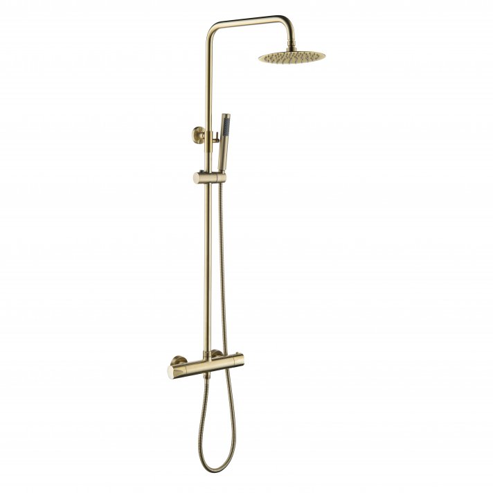 Eco Elegance Thermostatische Douchekolom Optima Rondo Geborsteld Goud